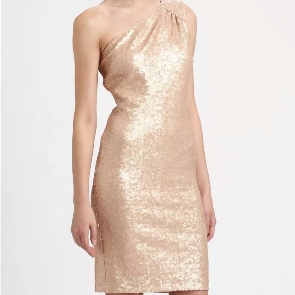Laundry by Shelli Segal sequin one shoulder dress